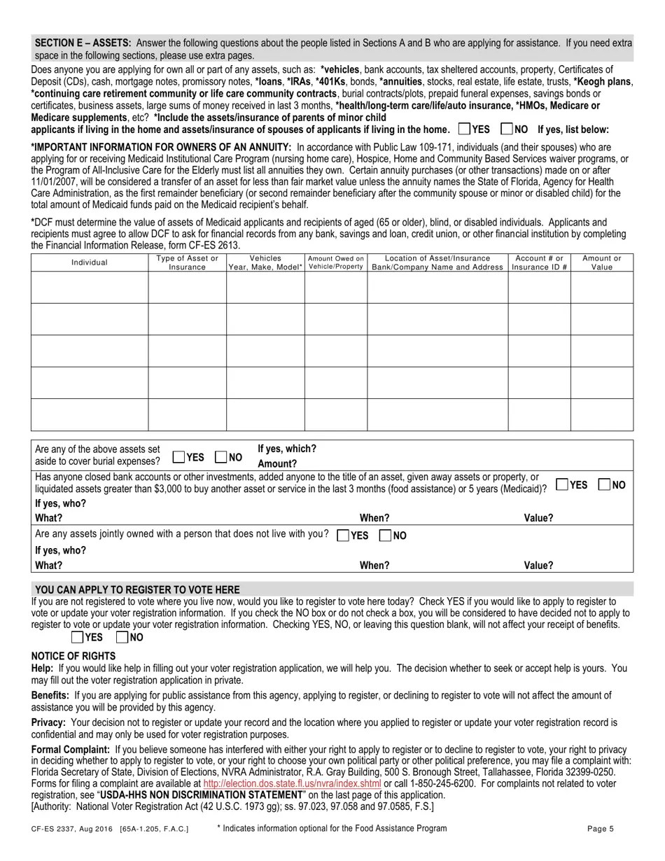 Form CFES2337 Fill Out, Sign Online and Download Printable PDF
