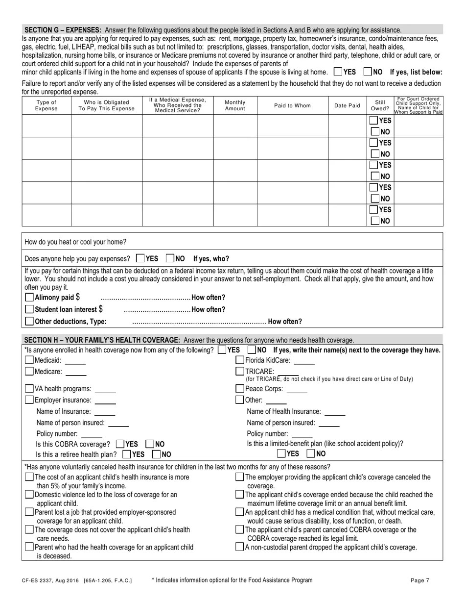 Form CFES2337 Fill Out, Sign Online and Download Printable PDF