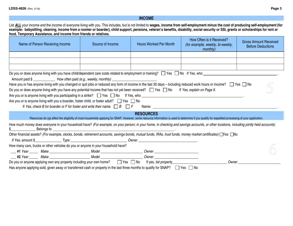 Form LDSS4826 Fill Out, Sign Online and Download Printable PDF, New