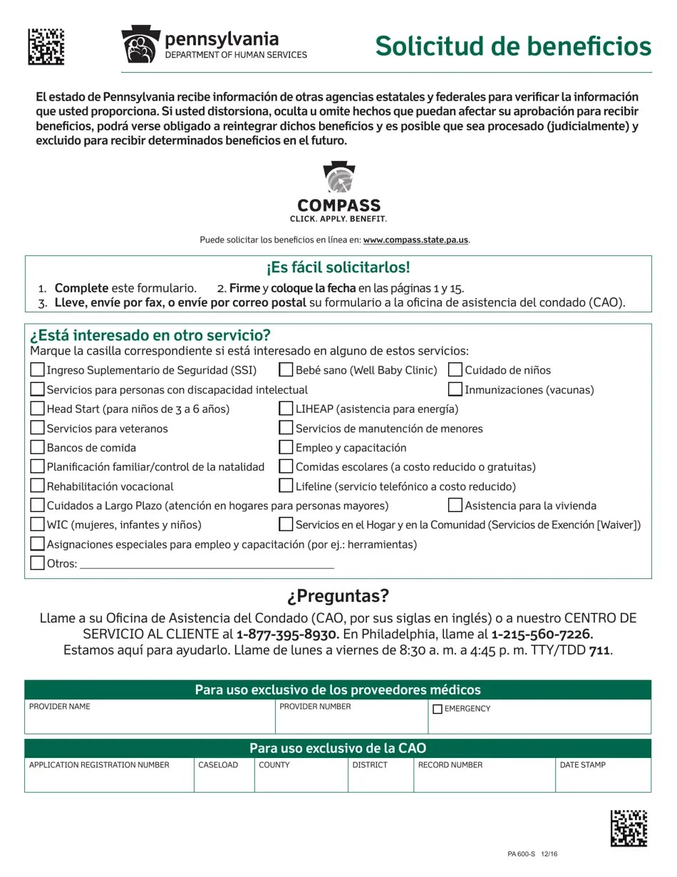 Formulario PA600S Fill Out, Sign Online and Download Printable PDF