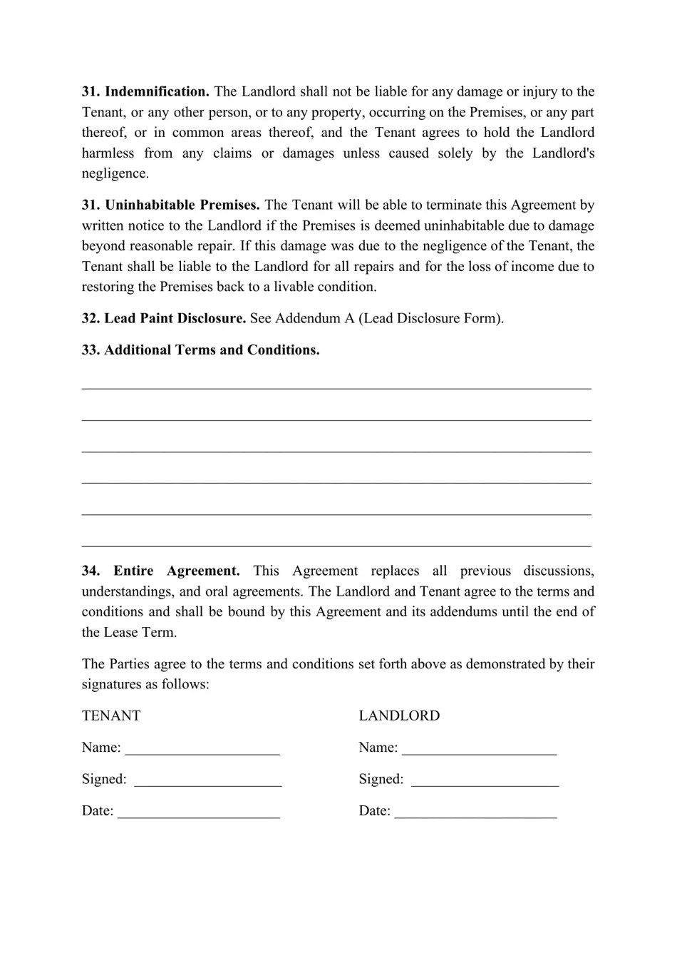 Michigan Residential Lease Agreement Template Fill Out, Sign Online