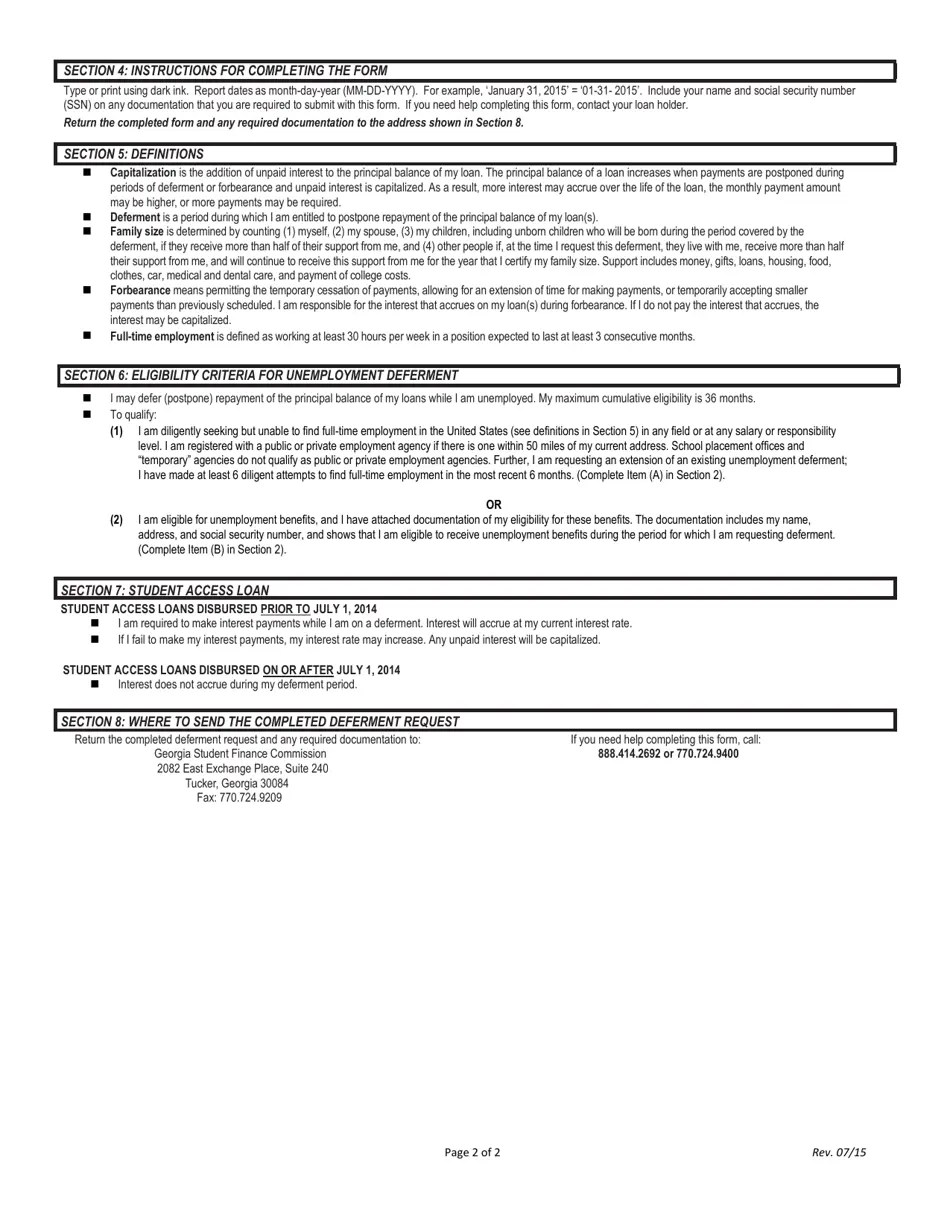 (United States) Unemployment Deferment Request Fill Out, Sign