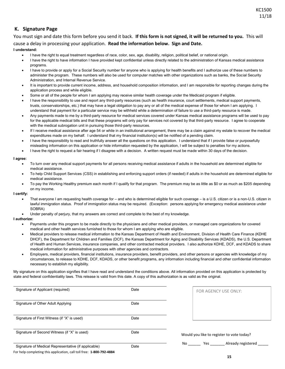 Form KC1500 Fill Out, Sign Online and Download Printable PDF, Kansas Templateroller