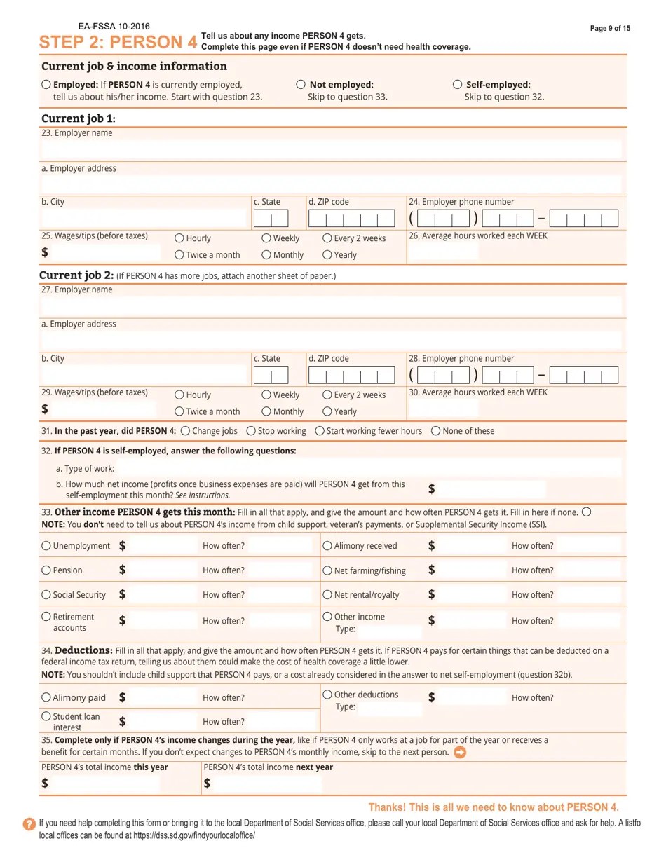Form EAFSSA Download Fillable PDF or Fill Online Application for South Dakota Medicaid/Chip
