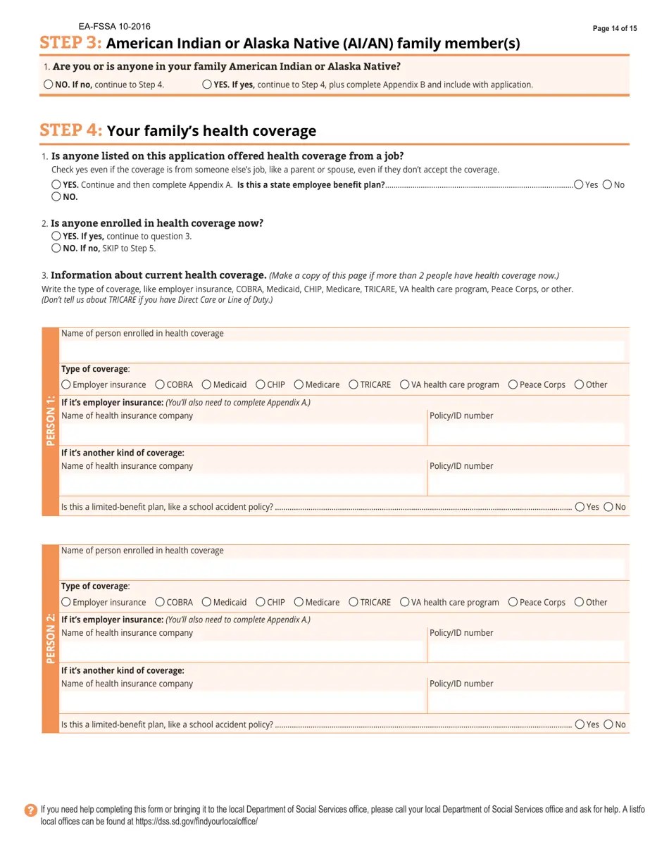 Form EAFSSA Download Fillable PDF or Fill Online Application for South Dakota Medicaid/Chip