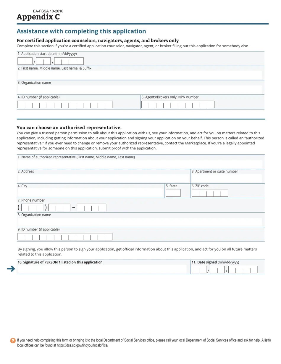 Form EAFSSA Download Fillable PDF or Fill Online Application for South Dakota Medicaid/Chip