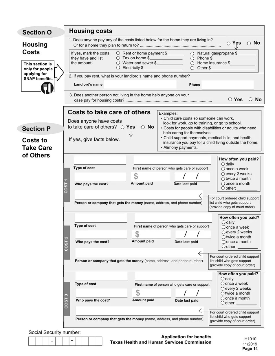 Form H1010 Fill Out, Sign Online and Download Printable PDF, Texas