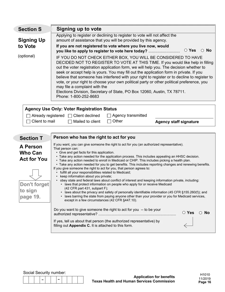 Form H1010 Fill Out, Sign Online and Download Printable PDF, Texas
