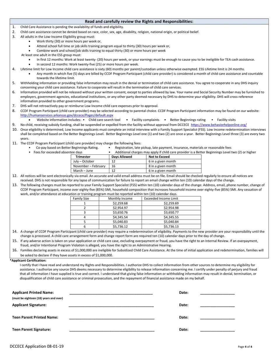 Arkansas Child Care Assistance Application Fill Out, Sign Online and
