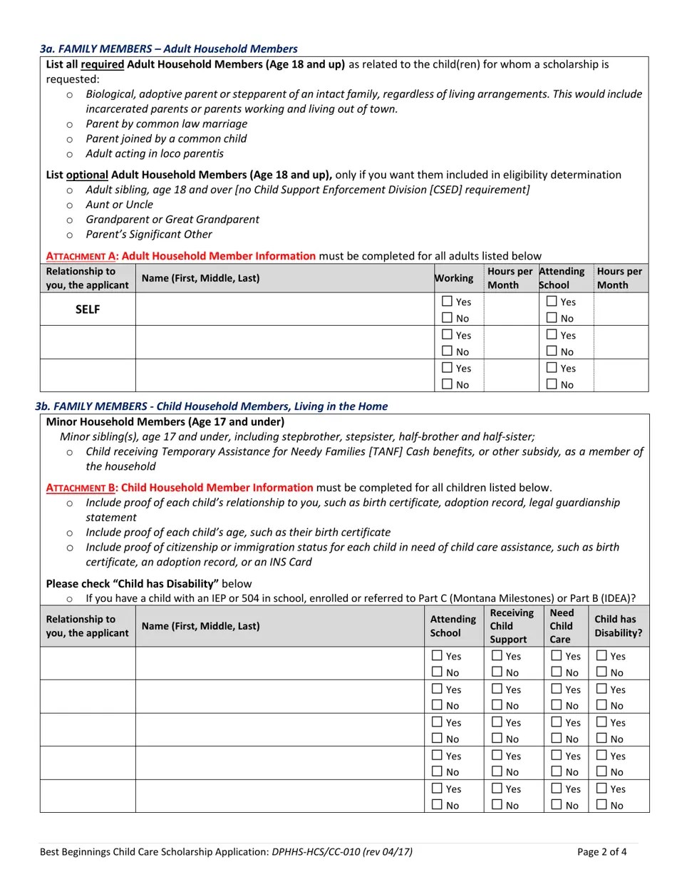 Form DPHHSHCS/CC010 Fill Out, Sign Online and Download Printable PDF, Montana Templateroller