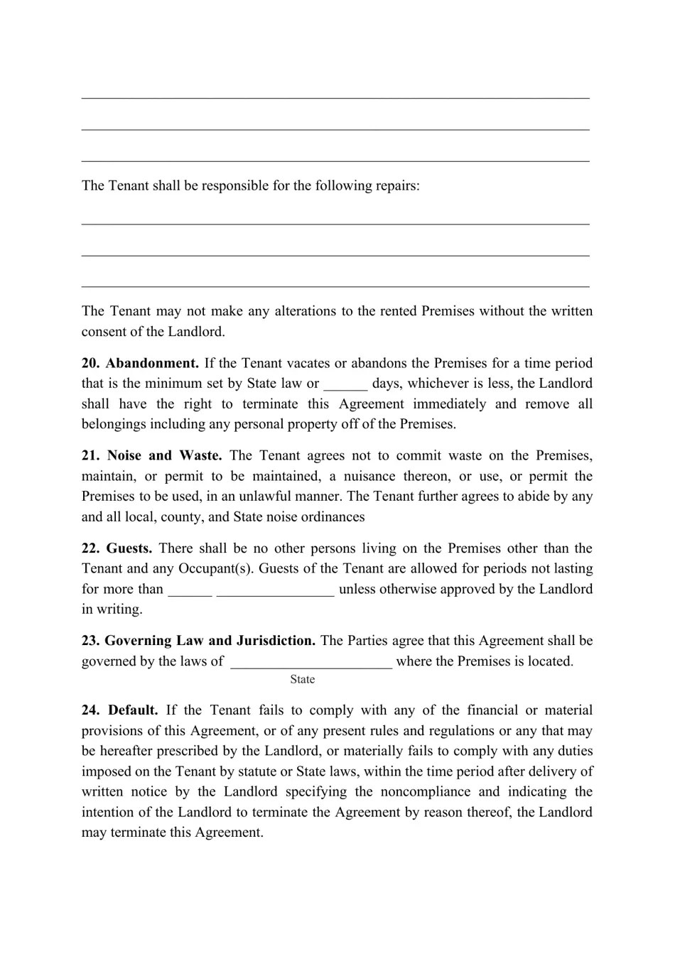 New Mexico Residential Rental Agreement Template Fill Out, Sign