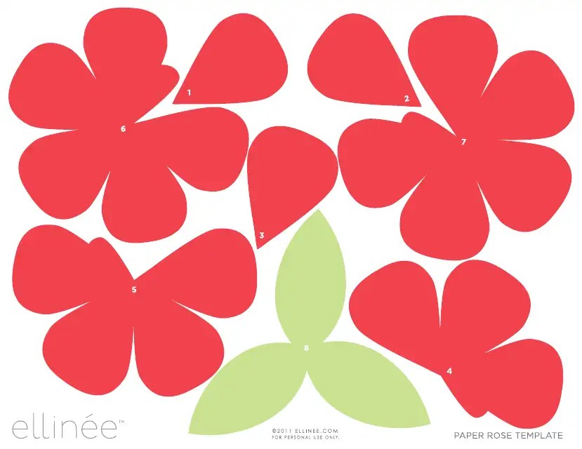 Paper Rose Template Download Printable PDF | Templateroller
