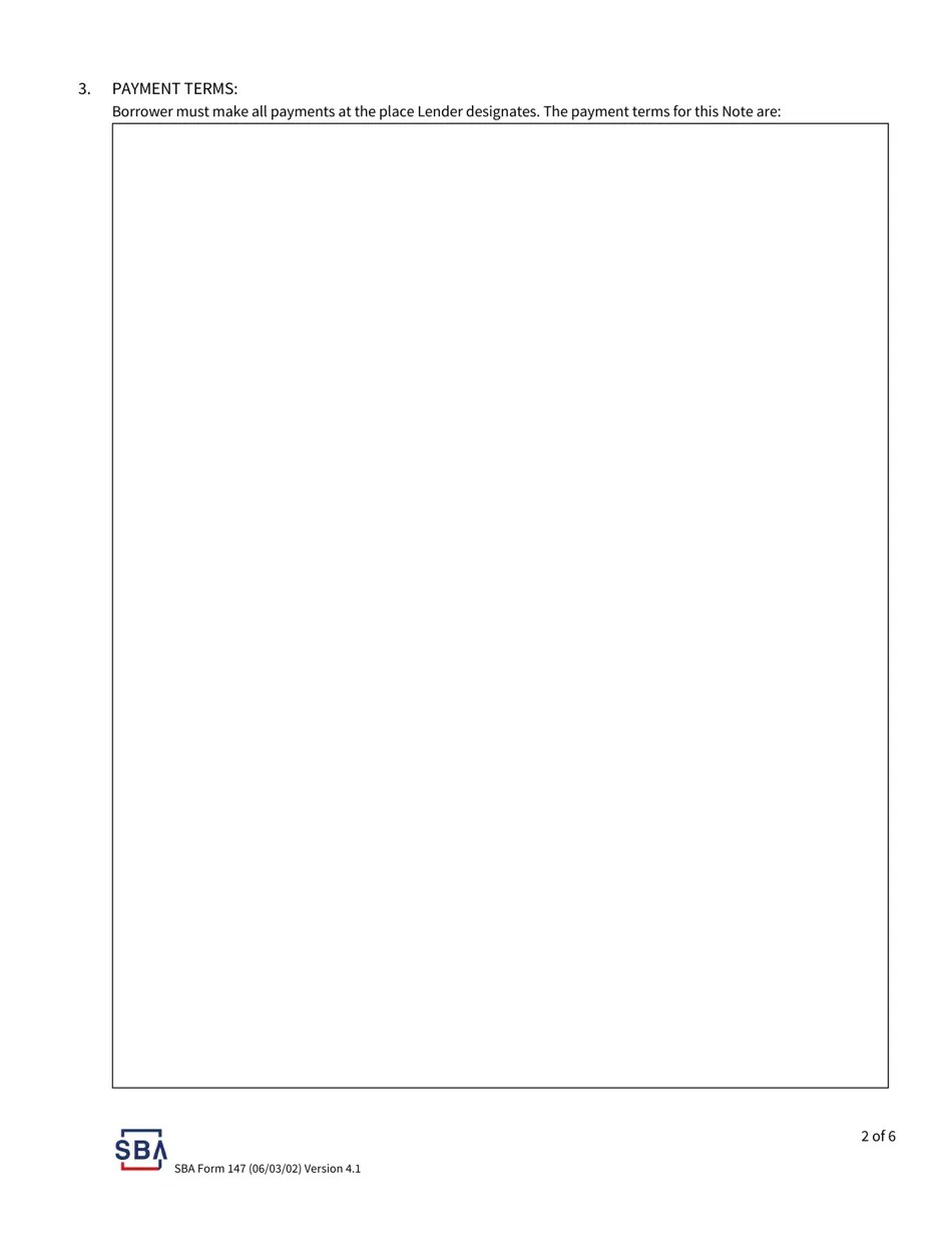 SBA Form 147 Fill Out, Sign Online and Download Printable PDF Templateroller