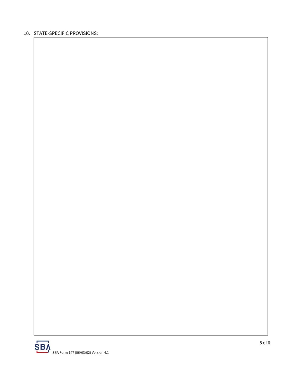 SBA Form 147 Fill Out, Sign Online and Download Printable PDF Templateroller