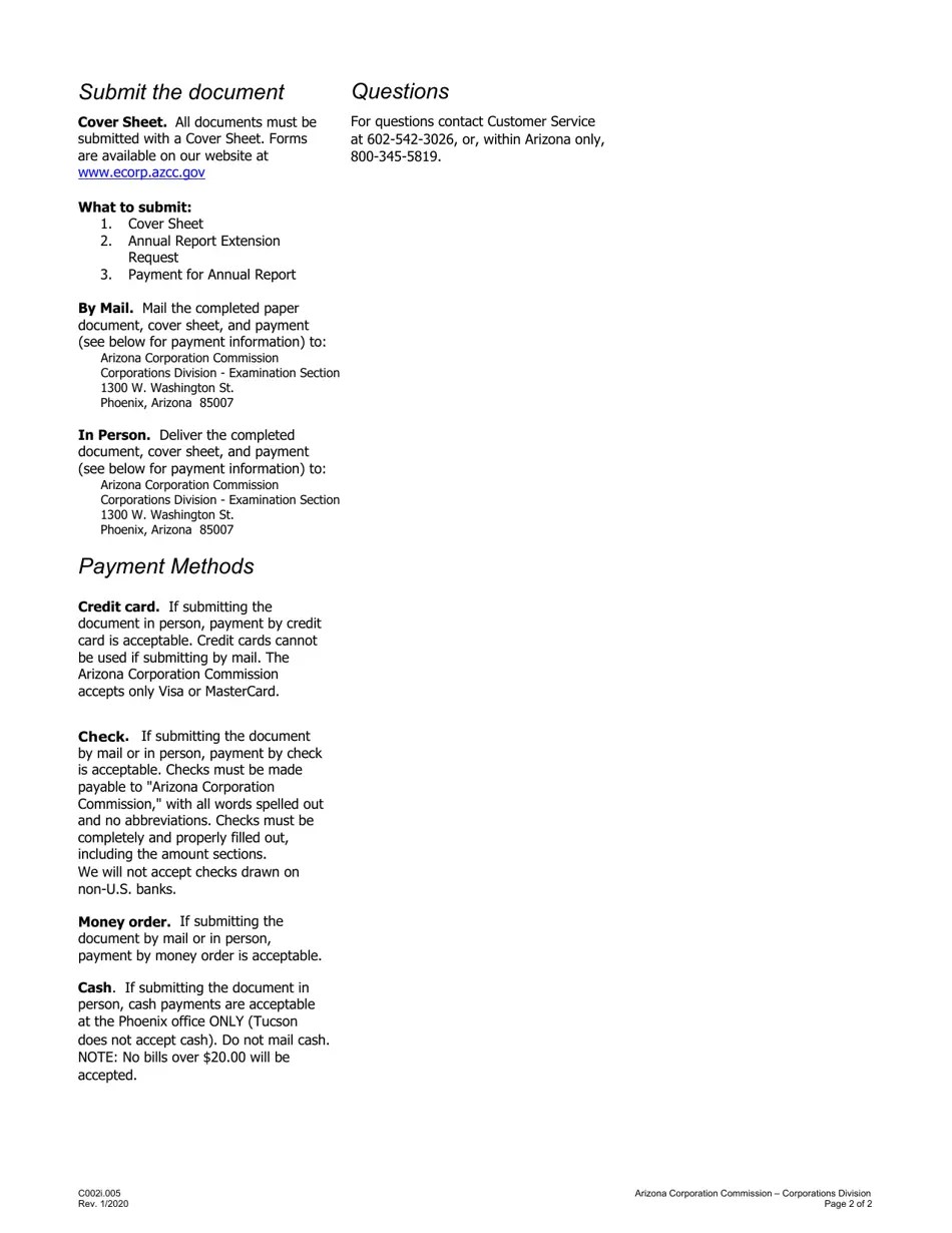 Download Instructions for Form C002.003 Annual Report Extension Request