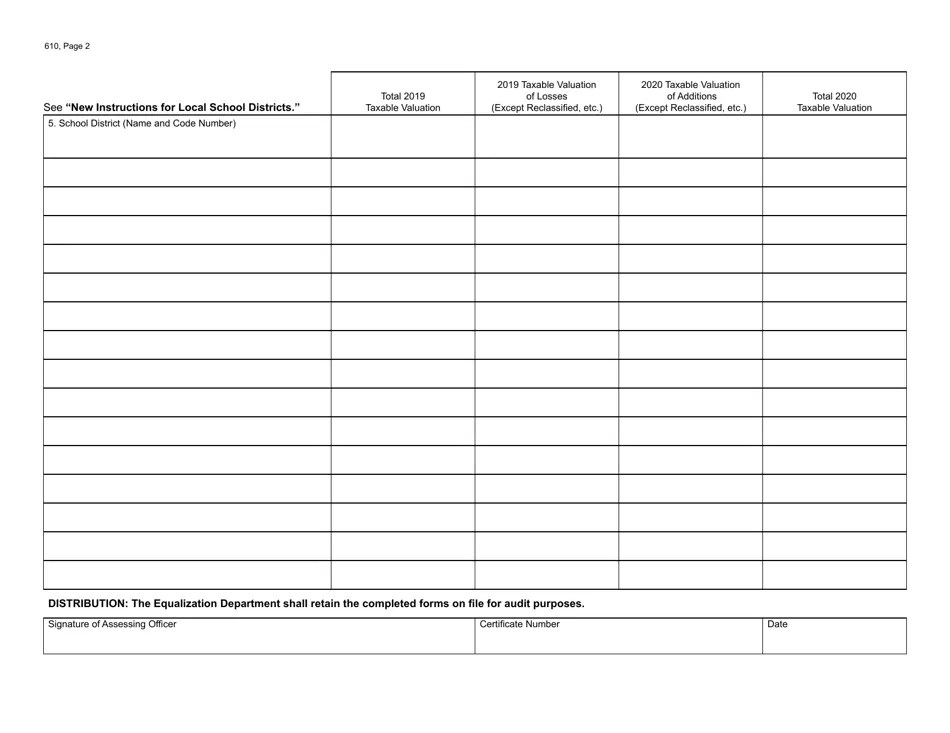 Form 610 (L4025 SEV) 2020 Fill Out, Sign Online and Download