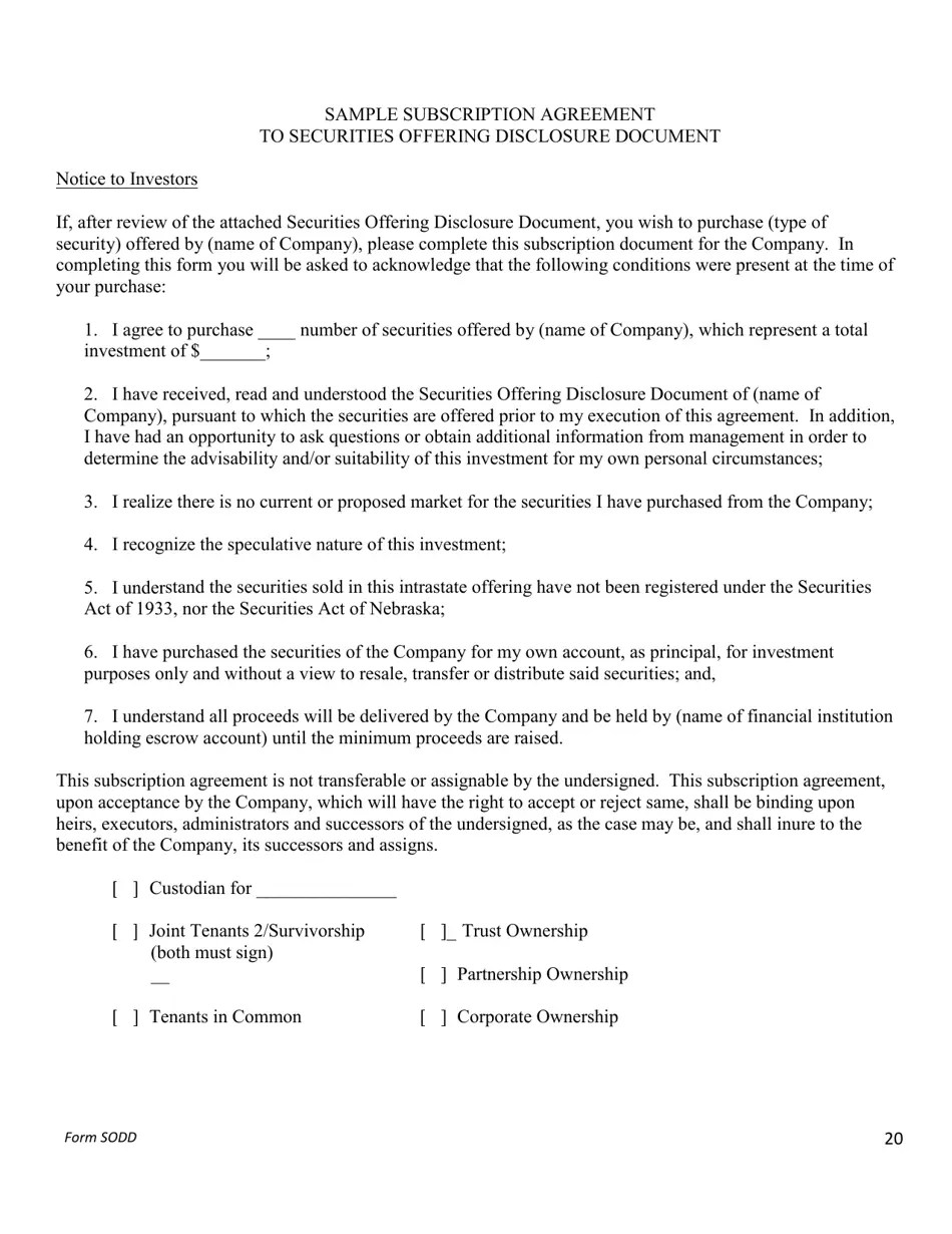 Form SODD Fill Out, Sign Online and Download Fillable PDF, Nebraska
