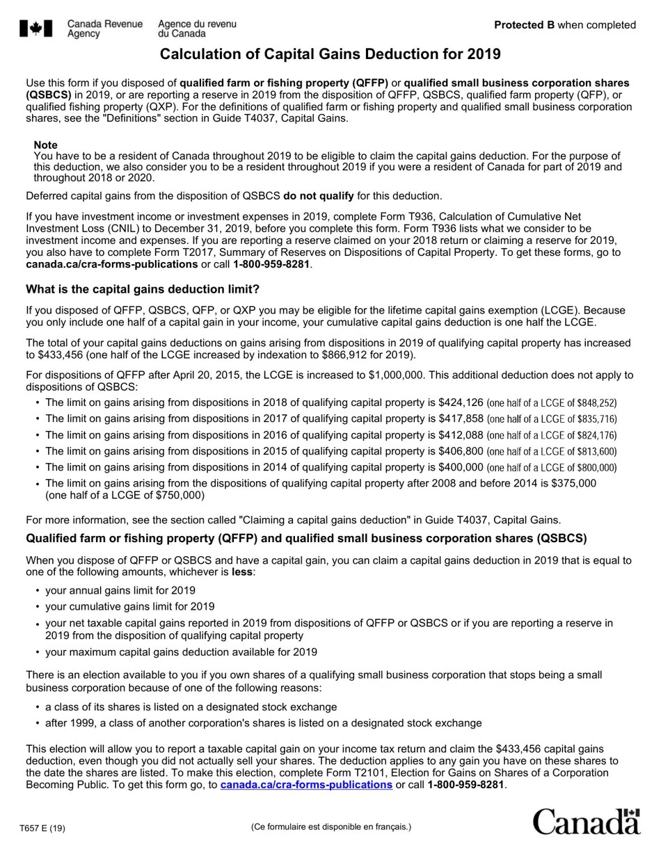 Form T657 2019 Fill Out, Sign Online and Download Fillable PDF