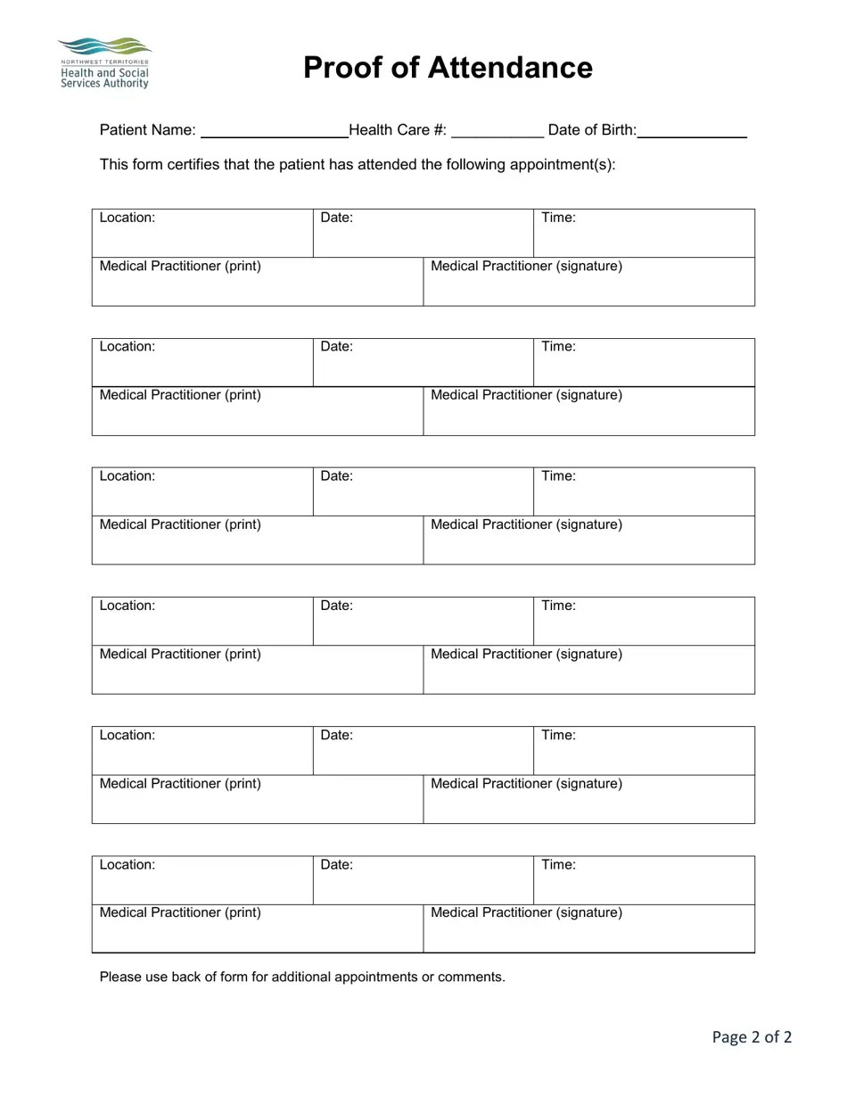 Northwest Territories Canada Medical Travel Expense Claim Form Fill Out, Sign Online and