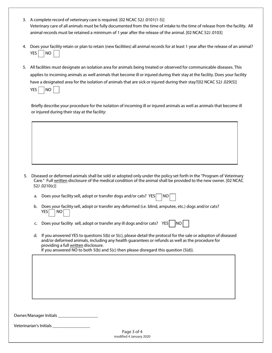 North Carolina License Application / Renewal Application to Operate as Pet Shop Selling Dogs or