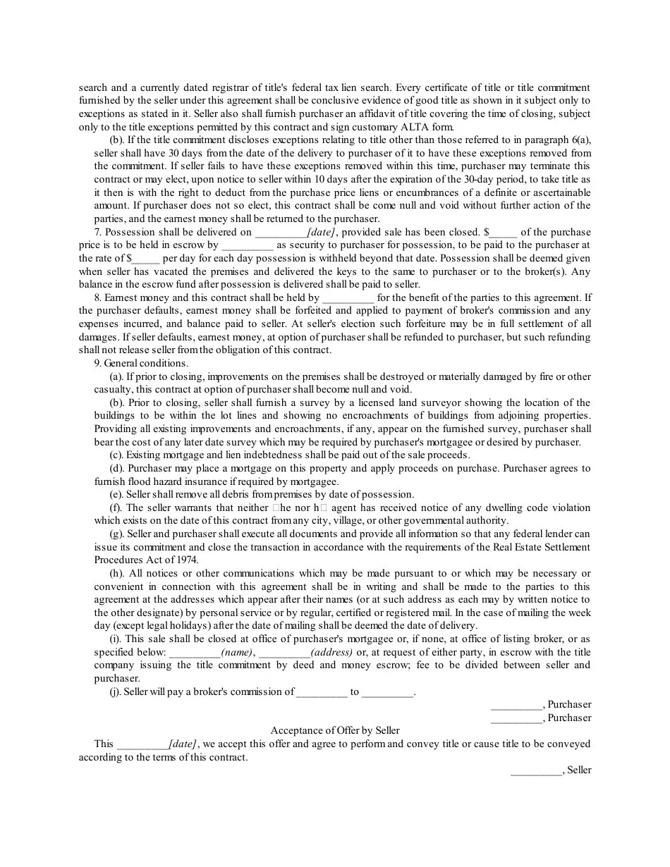 Real Estate Contract Template Fill Out, Sign Online and Download PDF