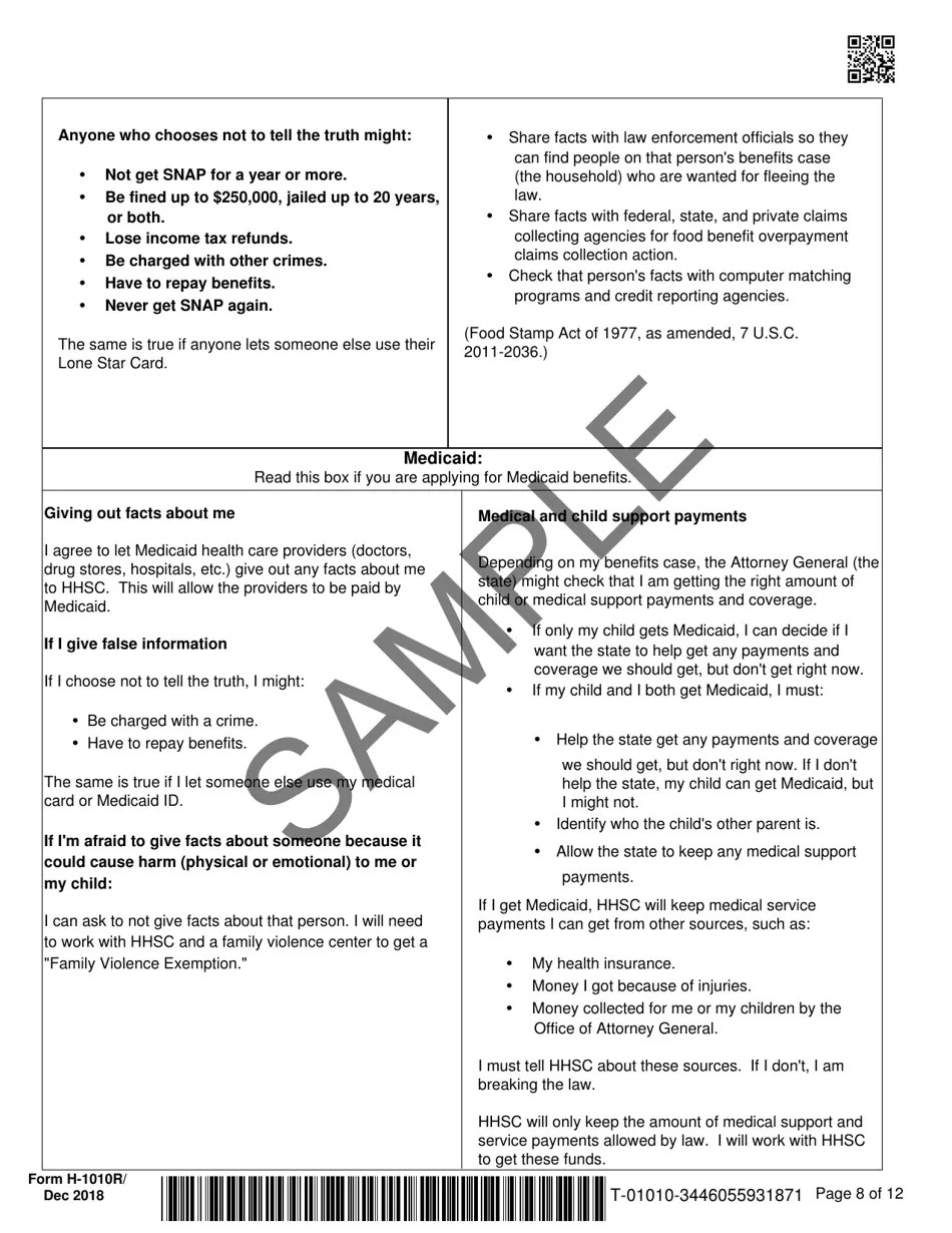 Form H1010R Fill Out, Sign Online and Download Printable PDF, Texas