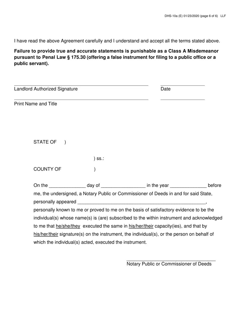 Form DHS10A Fill Out, Sign Online and Download Printable PDF, New