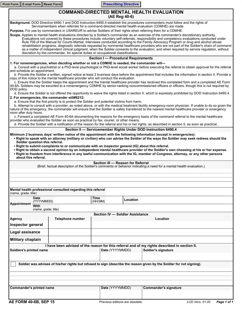 AE Form 406B Fill Out, Sign Online and Download Fillable PDF