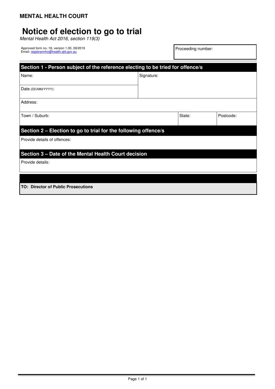 Form 18 Download Printable PDF or Fill Online Notice of Election to Go