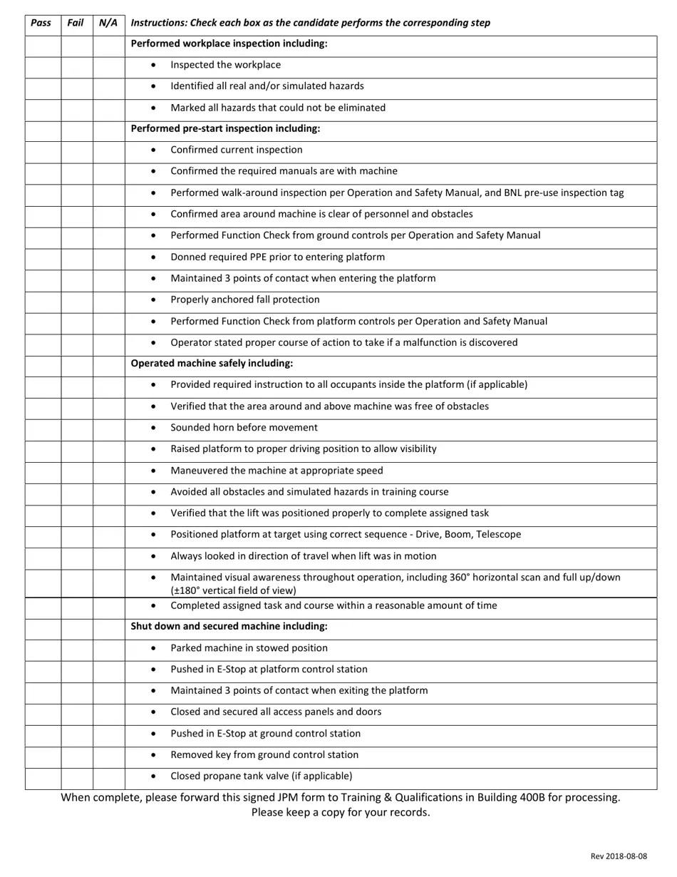 Aerial Lift Operator Job Performance Measure (TqAerialP / TqAerial