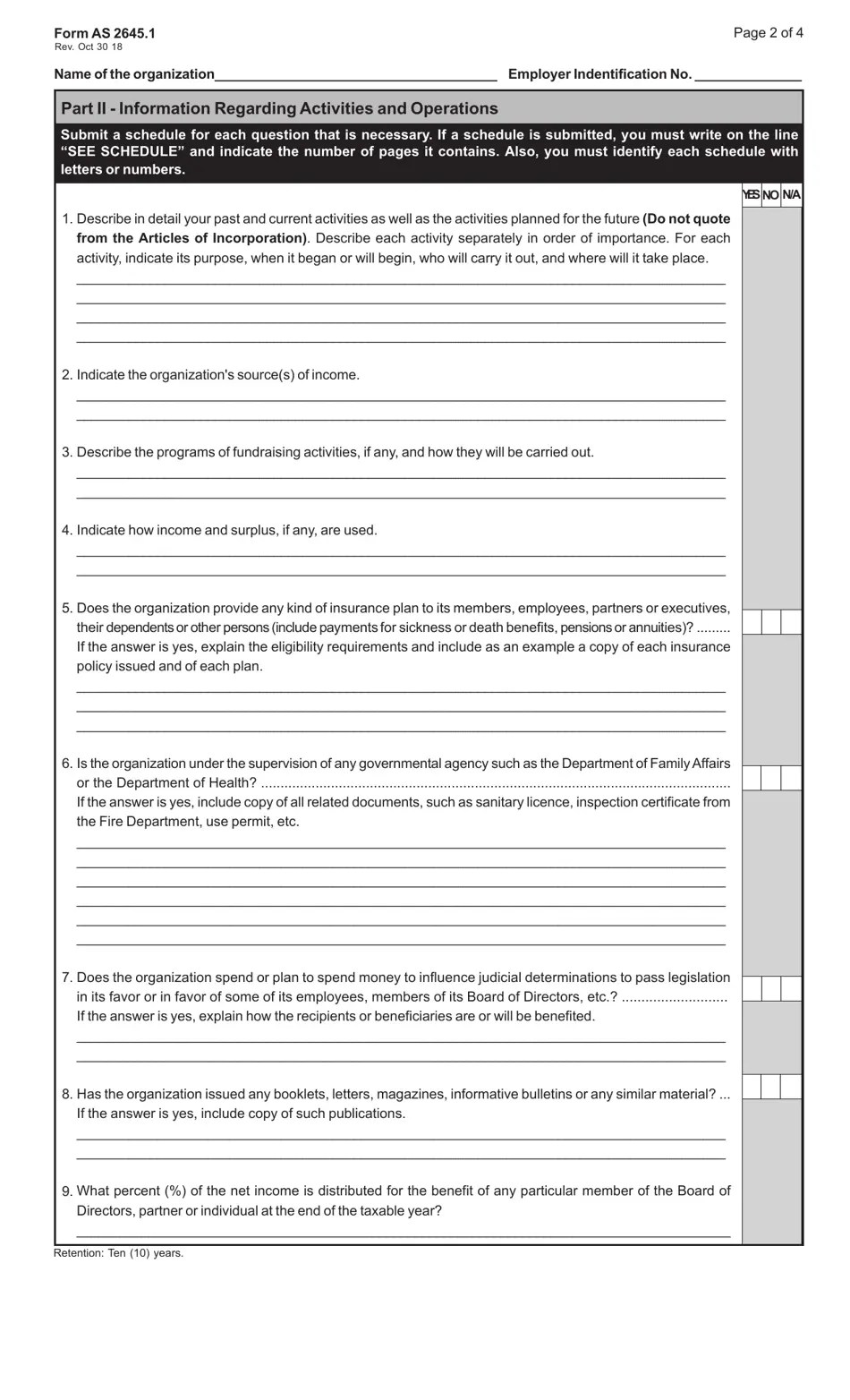 Form AS2645.1 Fill Out, Sign Online and Download Printable PDF