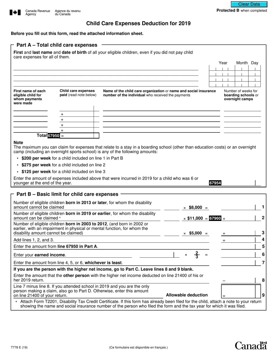 Form T778 2019 Fill Out, Sign Online and Download Fillable PDF