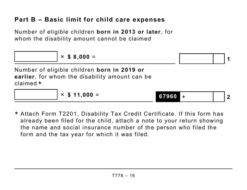 Form T778 2019 Fill Out, Sign Online and Download Printable PDF