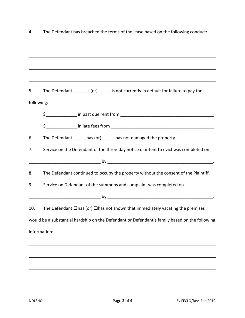 North Dakota Findings of Fact, Conclusions of Law and Order for