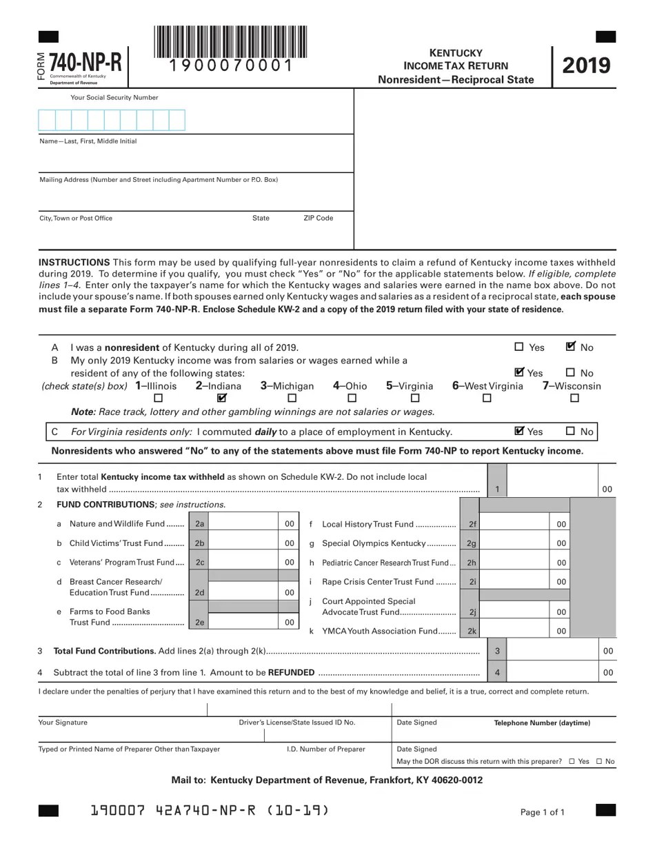 Form 740NPR 2019 Fill Out, Sign Online and Download Fillable PDF