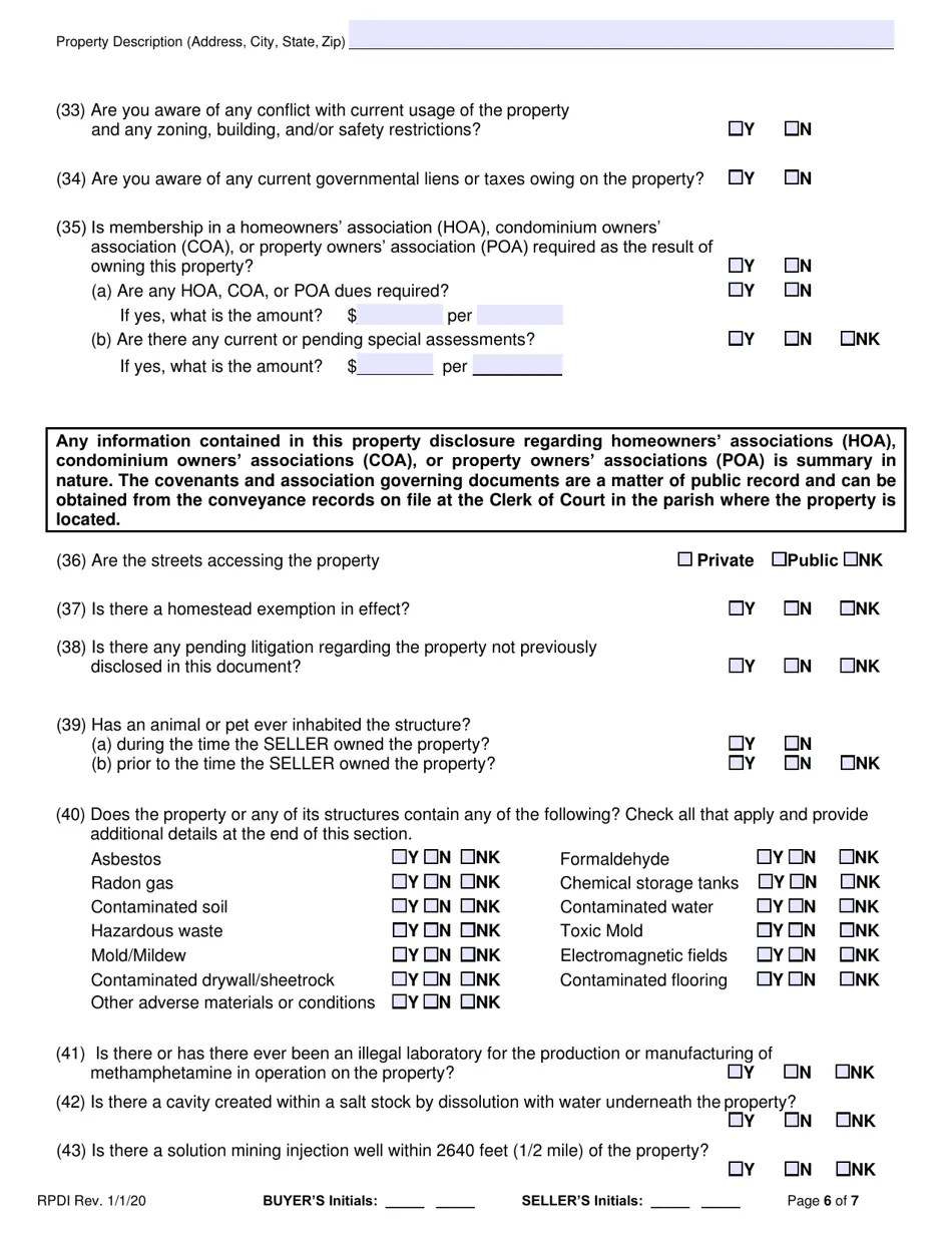 Louisiana Property Disclosure Exemption Form Download Fillable PDF Templateroller