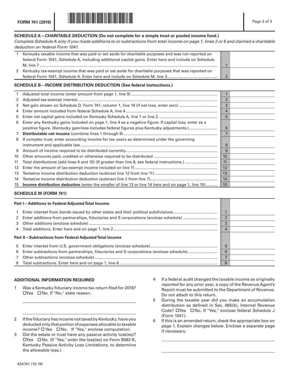 Form 741 2019 Fill Out, Sign Online and Download Fillable PDF