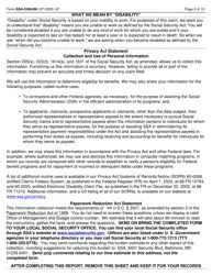 Form SSA-3368-BK Download Fillable PDF or Fill Online Disability Report