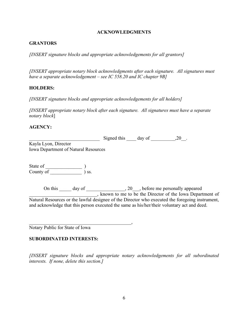 Iowa Iowa Land Recycling Program Environmental Covenant Model Download