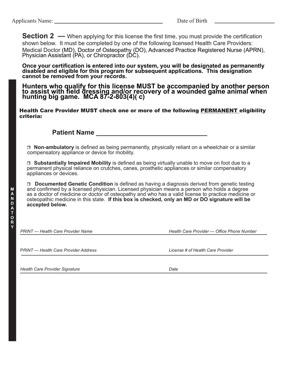 2020 Montana Montana Disabled Antelope Application Download Printable