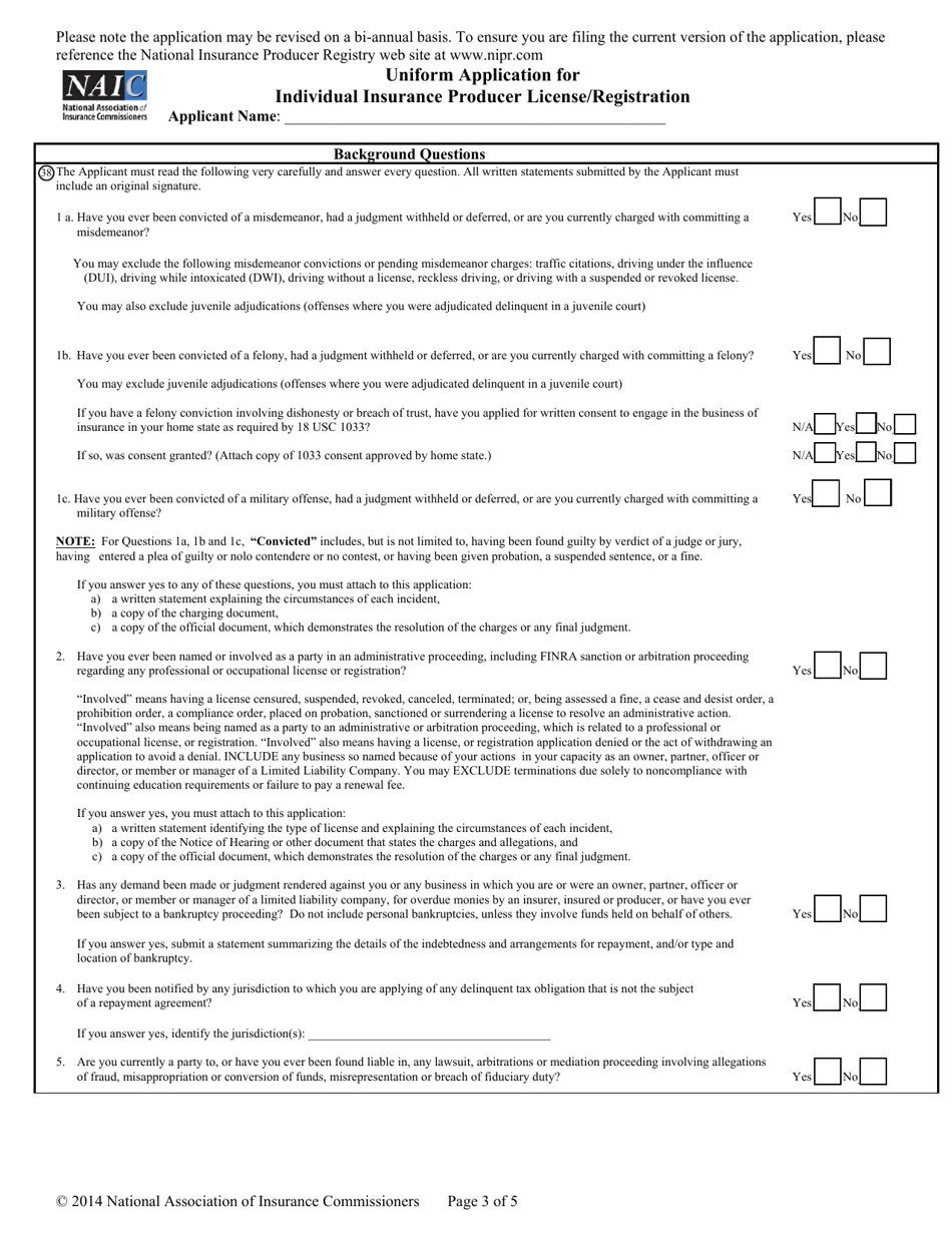 Nebraska Uniform Application for Individual Producer License