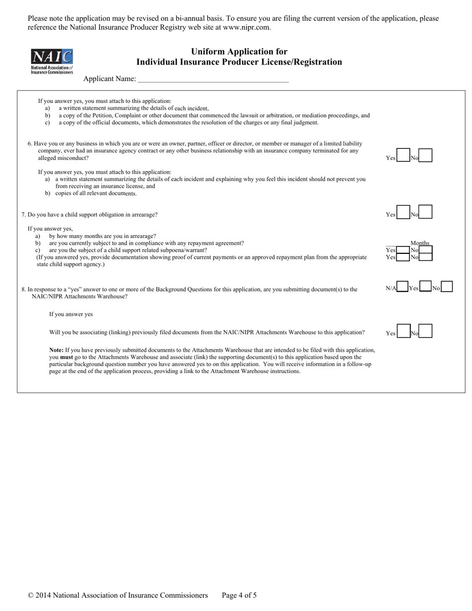 Nebraska Uniform Application for Individual Producer License