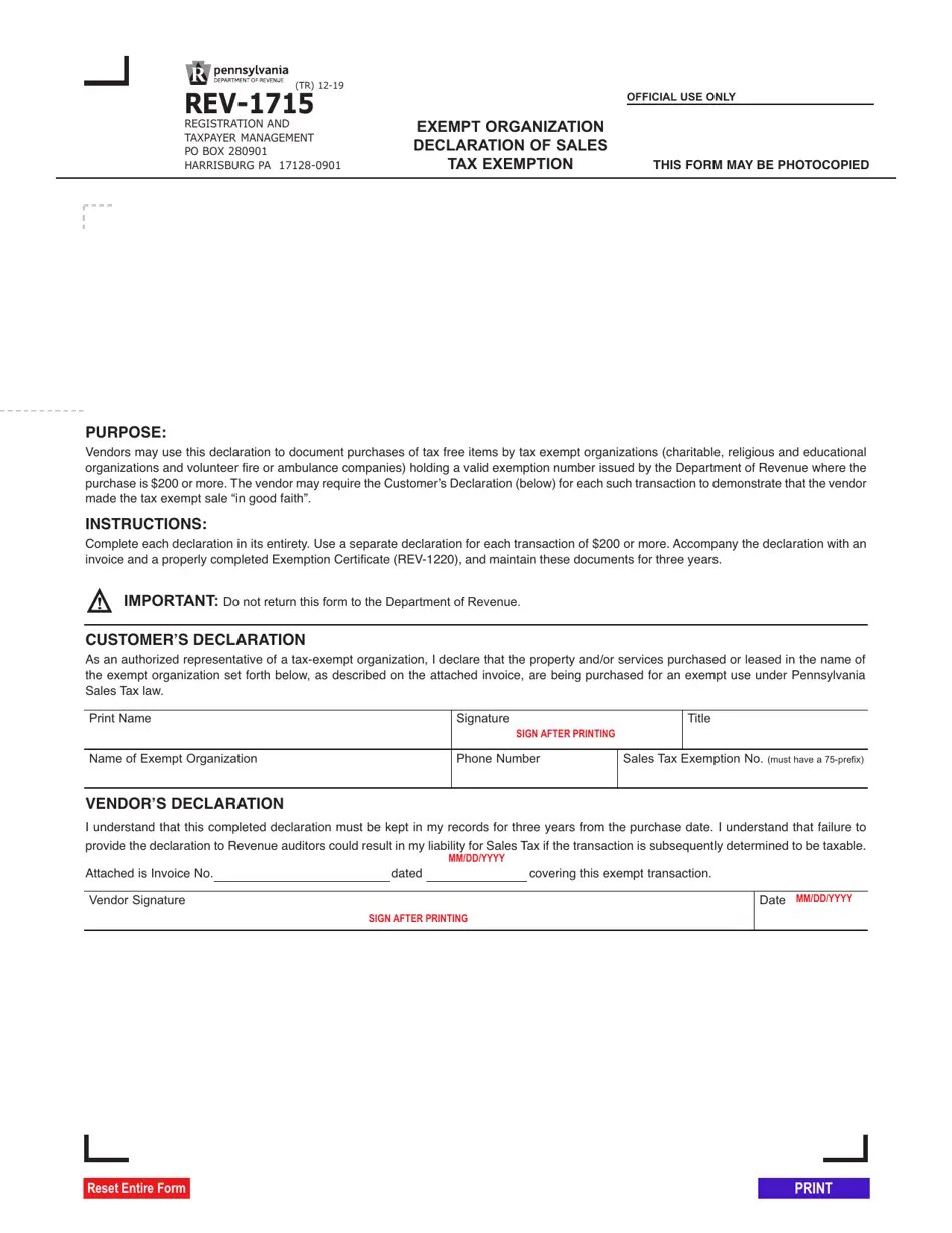 Form REV1715 Fill Out, Sign Online and Download Fillable PDF