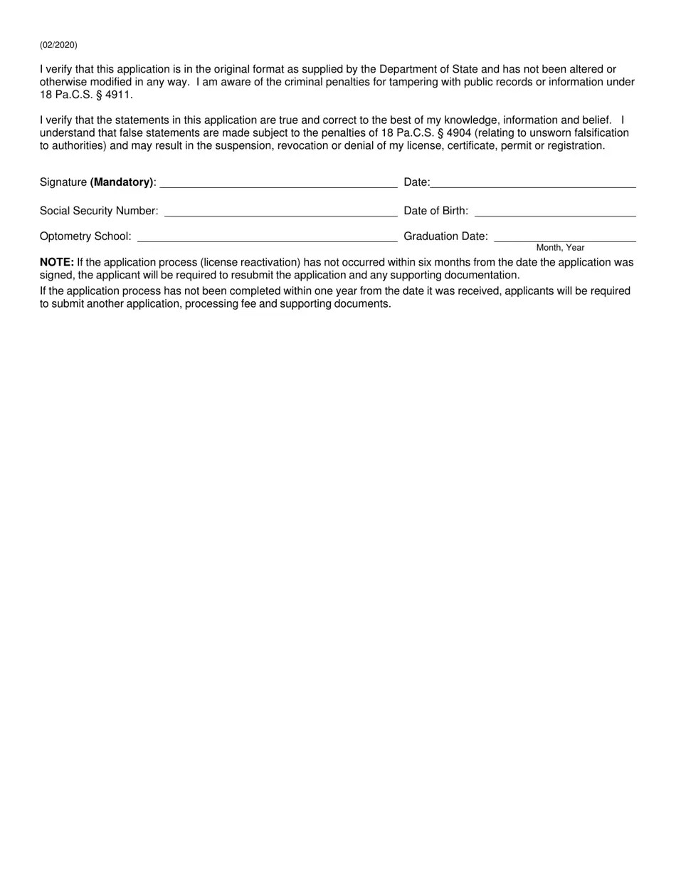 Pennsylvania Reactivation Application Fill Out, Sign Online and