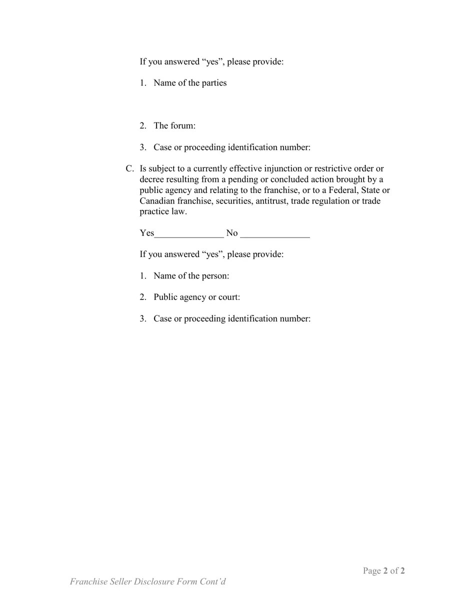 Rhode Island Franchise Seller Disclosure Form Fill Out, Sign Online