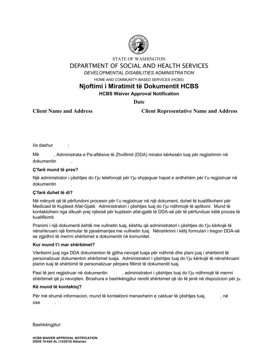 DSHS Form 10644 Fill Out, Sign Online and Download Printable PDF