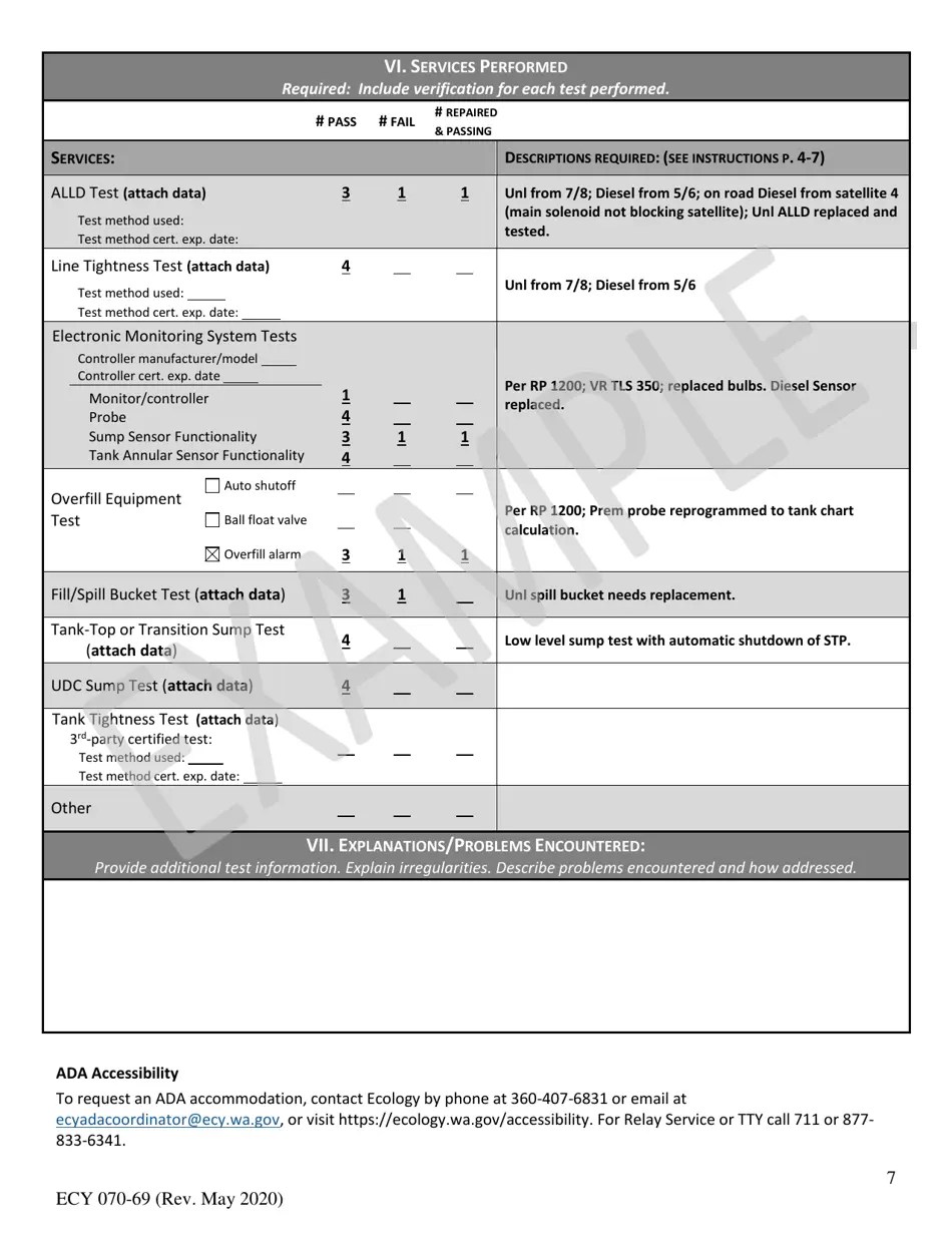 Form ECY07069 Download Printable PDF or Fill Online Leak Testing