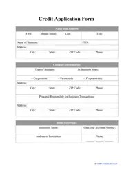 Credit Application Form - Fill Out, Sign Online and Download PDF
