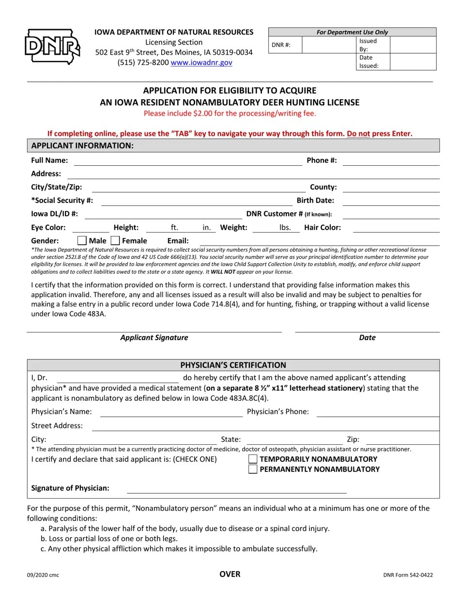 Form 5420422 Download Fillable PDF or Fill Online Application for