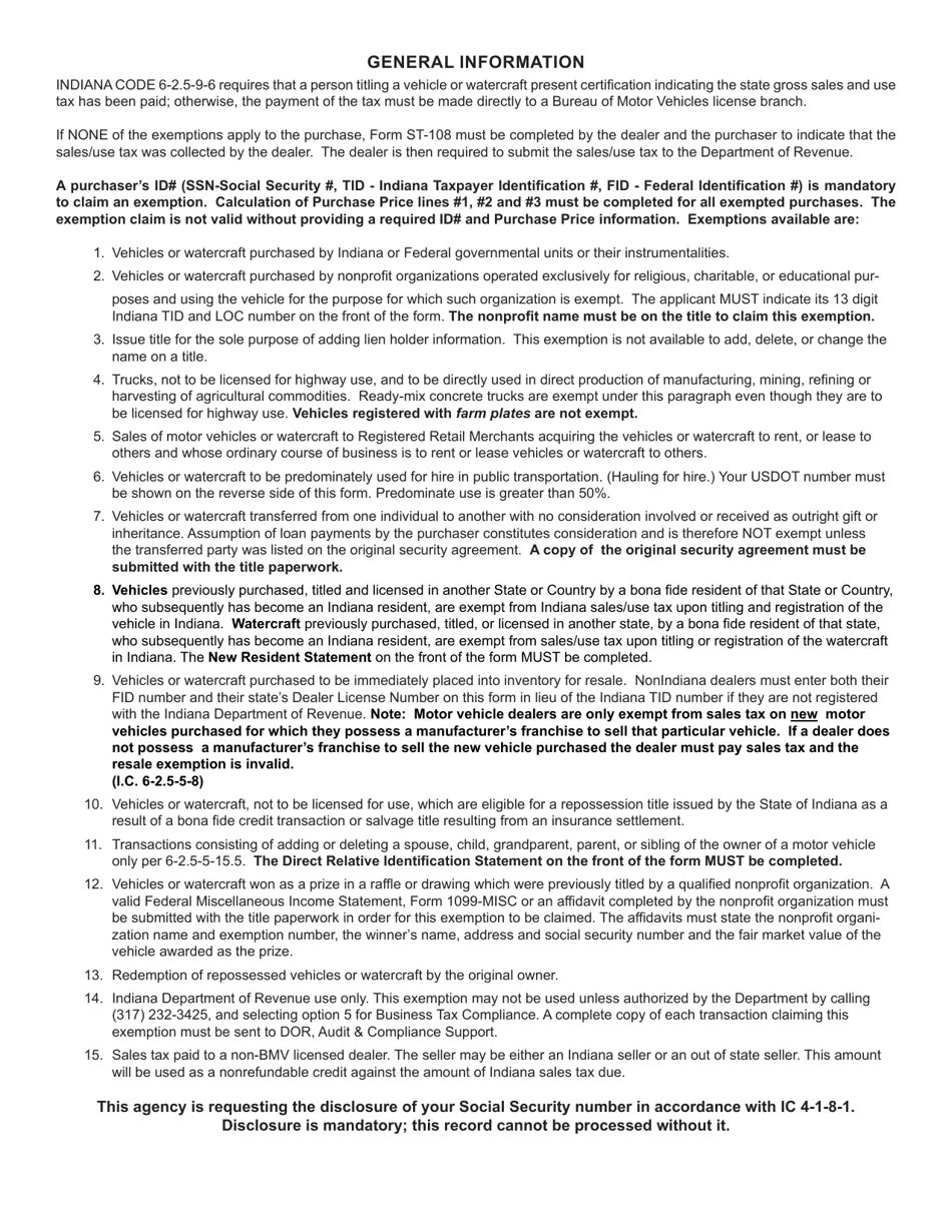 Form ST108E (State Form 48841) Fill Out, Sign Online and Download